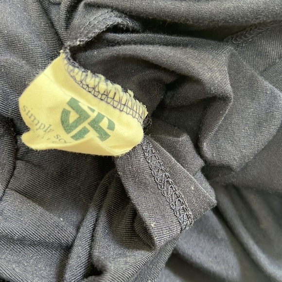 💛 Simply Southern Navy Blue Long Sleeve Ruffle Top Size S - Picture 5 of 8